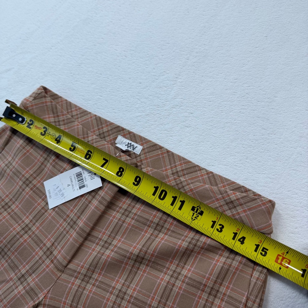 J. Jill Wearever Bi-Stretch Pants Womens 4 Camel Multi Plaid NWT Trousers - Picture 12 of 12